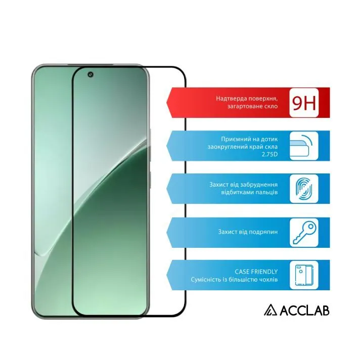 Скло захисне ACCLAB 9H 3D Xiaomi Redmi Note 15 Pro 4G Black (1283126635519) зображення 3