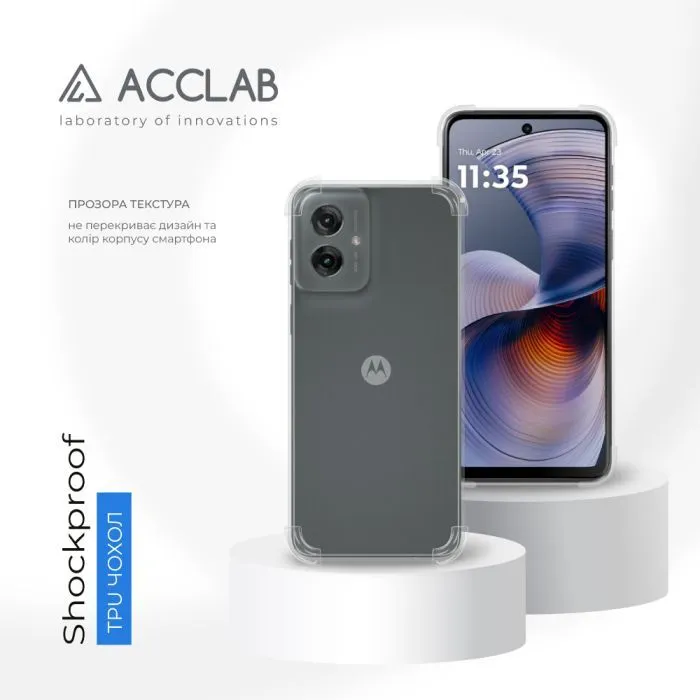 Чохол до мобільного телефона ACCLAB TPU ShockProof Motorola Moto G55 Transparent (1283126616273) зображення 4