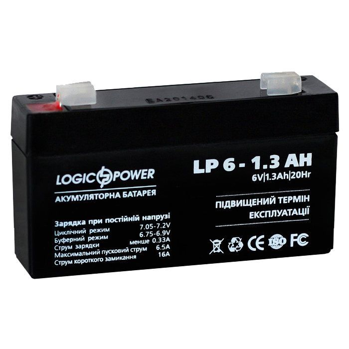 Батарея к ИБП LogicPower LPM 6В 1.3 Ач (4157) изображение 2