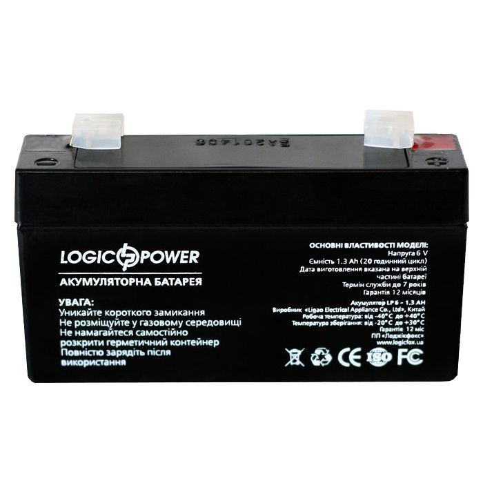 Батарея к ИБП LogicPower LPM 6В 1.3 Ач (4157) изображение 3