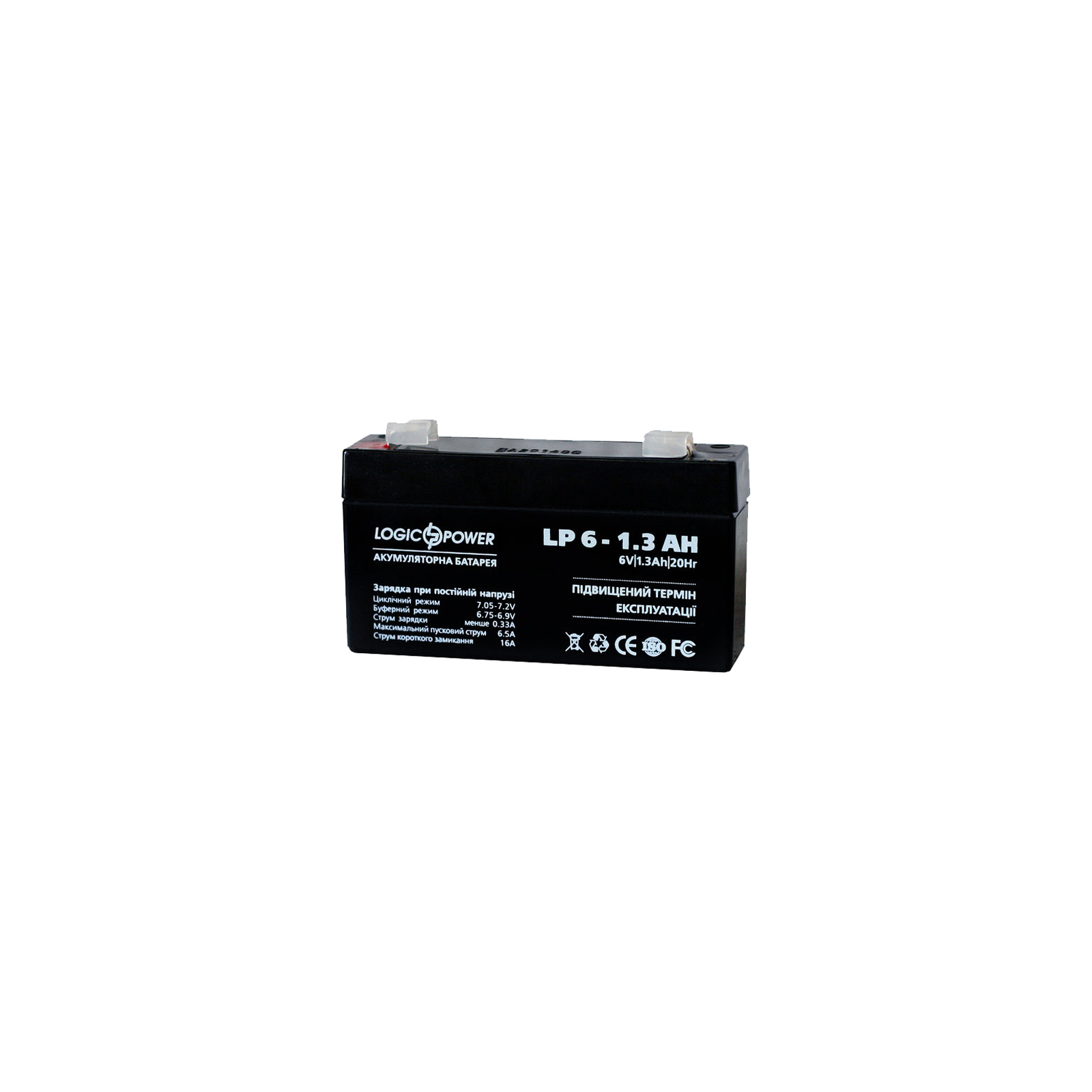 Батарея до ДБЖ LogicPower LPM 6В 1.3 Ач (4157) зображення 4