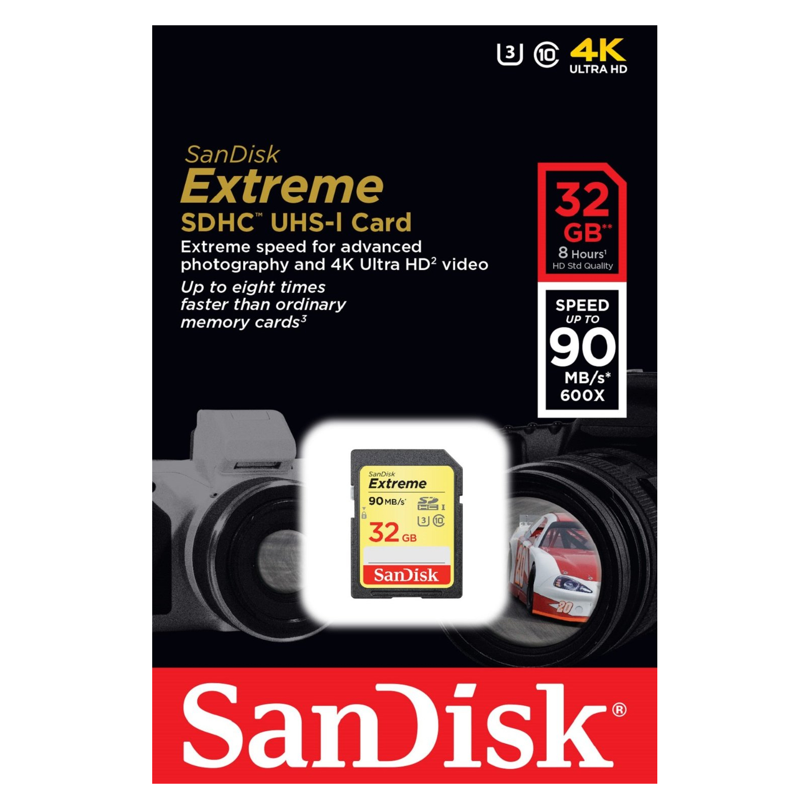 Карта пам'яті SanDisk 32GB SDHC Extreme Class 10 UHS-I U3 (SDSDXNE-032G-GNCIN) зображення 2