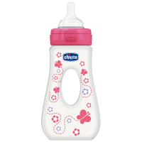 Бутылочка для кормления Chicco Travelling 240 мл с силиконовой соской 4 мес+ для девочек (75725.11)