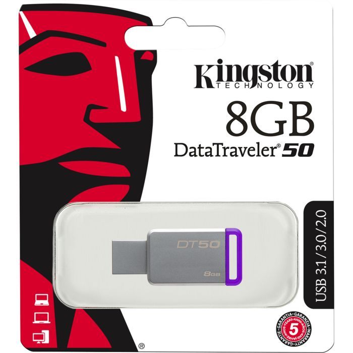 USB флеш накопитель Kingston 8GB DT50 USB 3.1 (DT50/8GB) изображение 4
