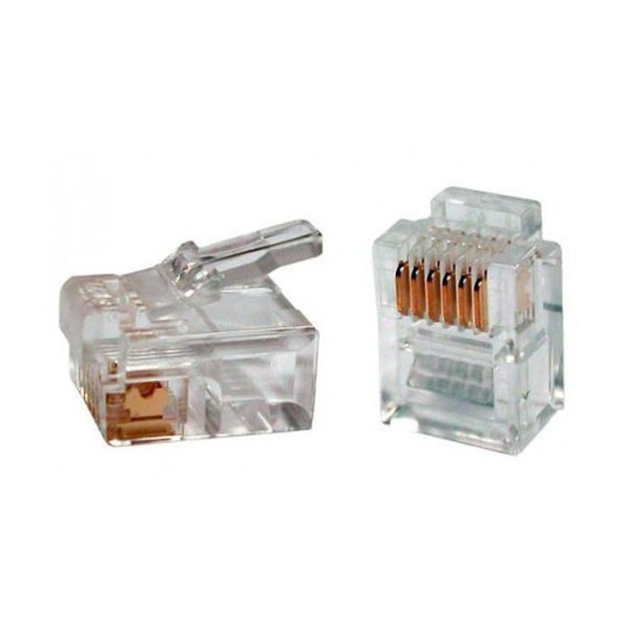 Конектор Eserver RJ12 6P6С, уп. 100шт (WT-6001D)