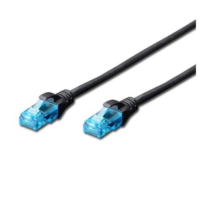 Патч-корд Digitus 1м, cat.5e, UTP, AWG 26/7, black (DK-1511-010/BLACK)