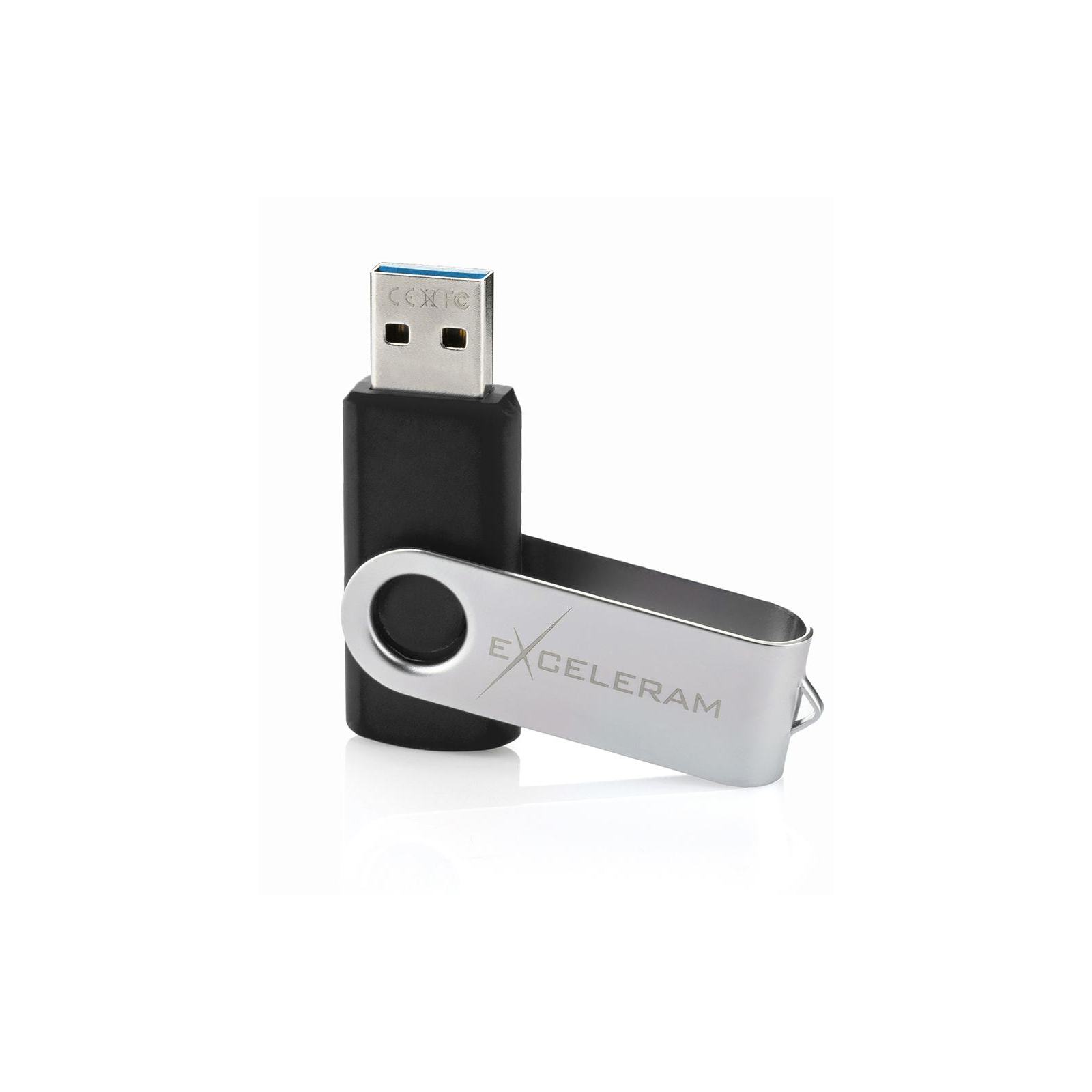 USB флеш накопичувач eXceleram 64GB P1 Series Silver/Black USB 3.1 Gen 1 (EXP1U3SIB64) зображення 3