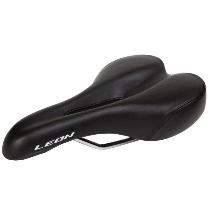 Седло Velotrade с отверстием 270*146 черный K.San YBT-6556 c logo LEON (SAD-340)