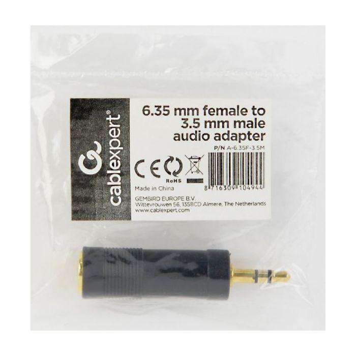 Переходник 6.35мм F to M 3.5 мм Cablexpert (A-6.35F-3.5M) изображение 2