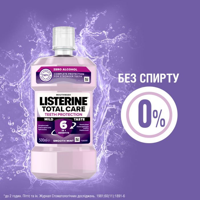 Ополіскувач для порожнини рота Listerine Total Care 1 л (3574661629377/3574661665917) зображення 6