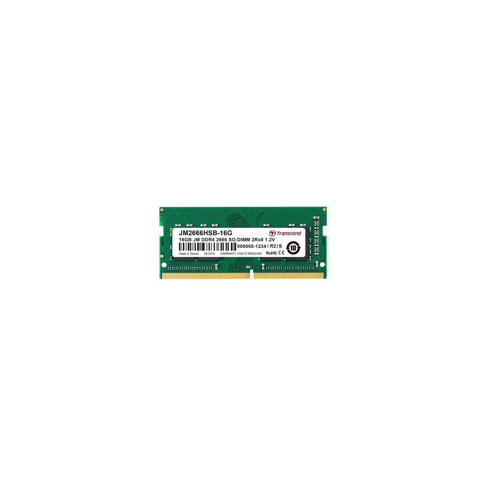Модуль пам'яті для ноутбука SoDIMM DDR4 16GB 2666 MHz Transcend (JM2666HSE-16G)
