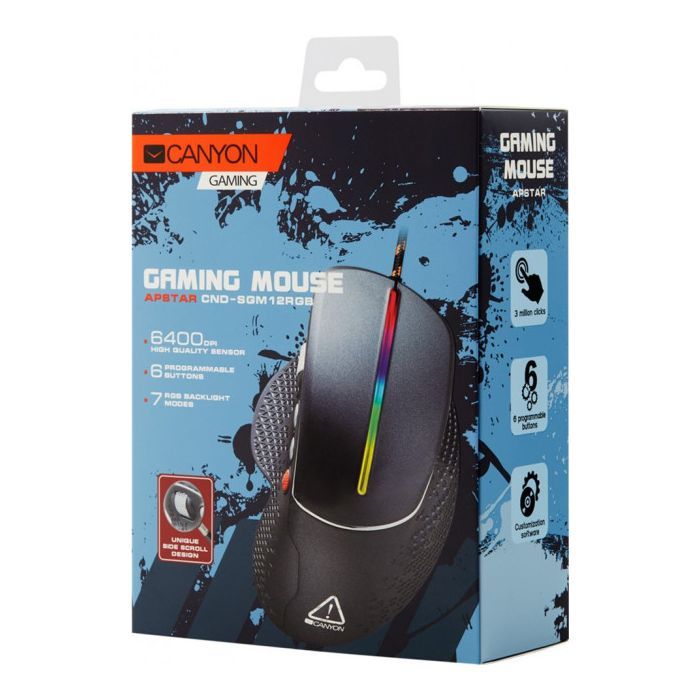 Мишка Canyon Apstar USB Black (CND-SGM12RGB) зображення 5