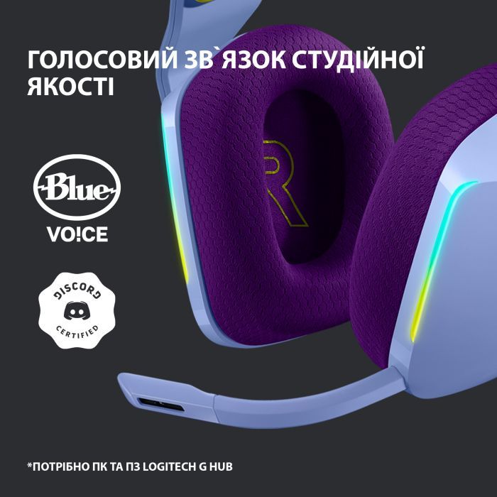 Наушники Logitech G733 Lightspeed Wireless RGB Gaming Headset Lilac (981-000890) изображение 9