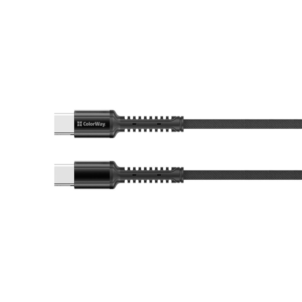 Дата кабель USB-C to USB-C 1.0m (PD Fast Charging) 3.0А (68W) ColorWay (CW-CBPDCC030-GR) зображення 2