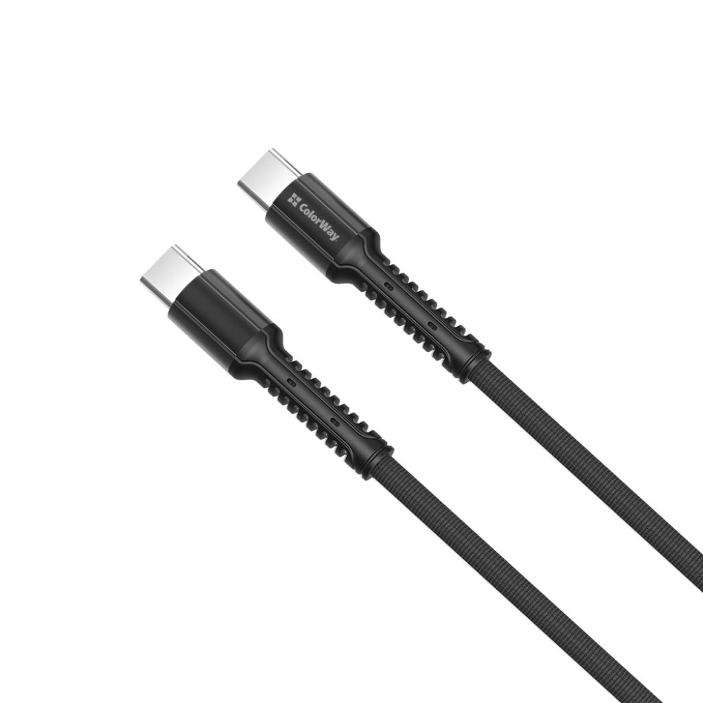 Дата кабель USB-C to USB-C 1.0m (PD Fast Charging) 3.0А (68W) ColorWay (CW-CBPDCC030-GR) изображение 3