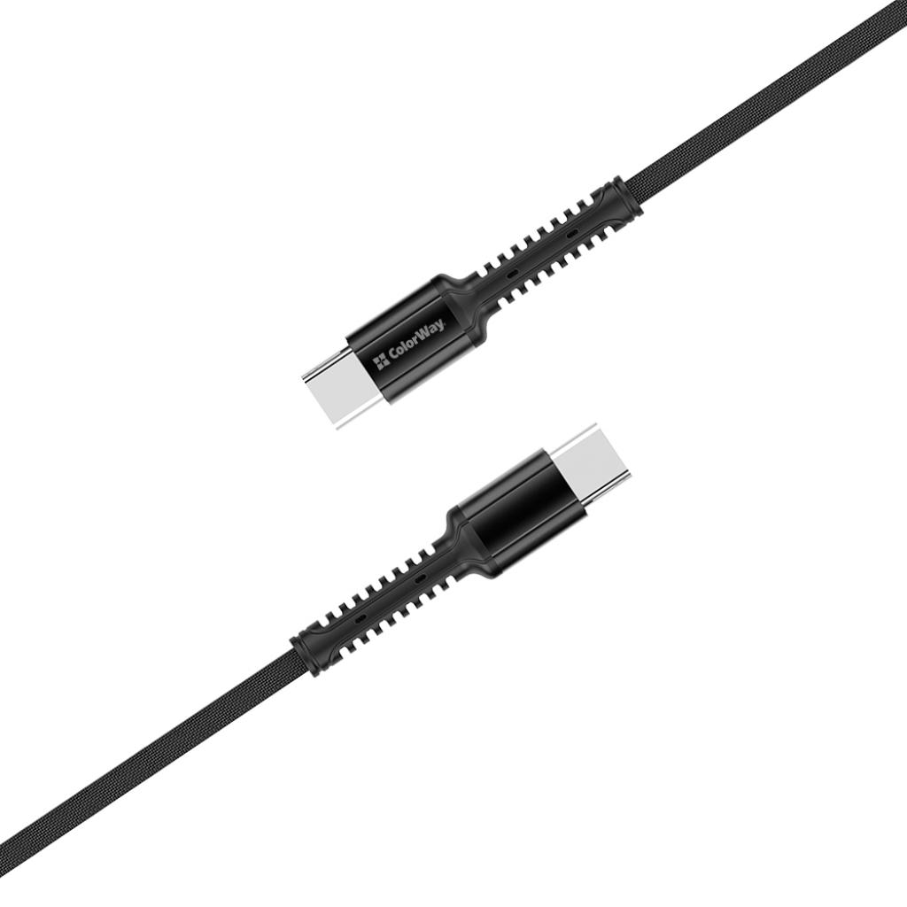Дата кабель USB-C to USB-C 1.0m (PD Fast Charging) 3.0А (68W) ColorWay (CW-CBPDCC030-GR) зображення 4