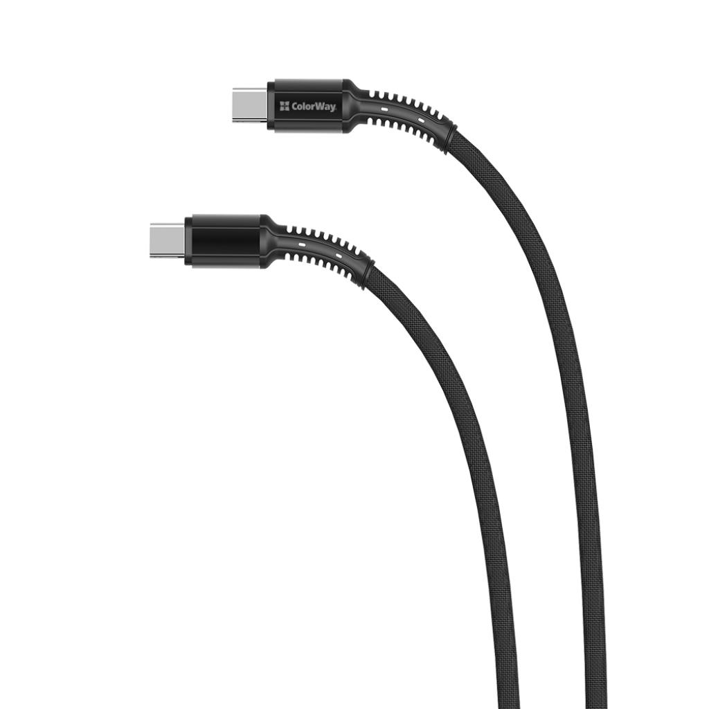 Дата кабель USB-C to USB-C 1.0m (PD Fast Charging) 3.0А (68W) ColorWay (CW-CBPDCC030-GR) зображення 5