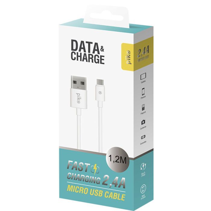 Дата кабель USB 2.0 AM to Micro 5P 1.2m white Piko (1283126496172) зображення 2