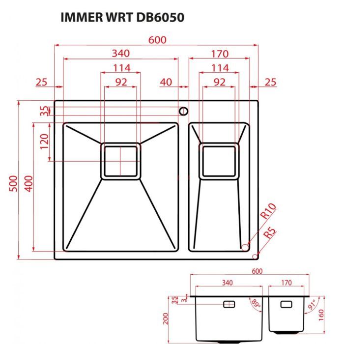 Мийка кухонна Weilor IMMER WRT DB6050 зображення 8