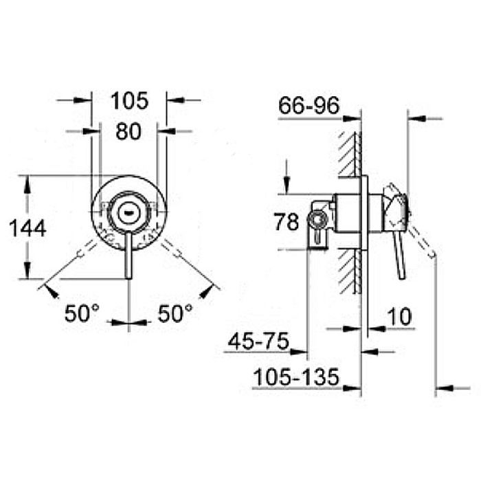 Змішувач Grohe BauClassic OHM set conc. shower (29048000) зображення 3