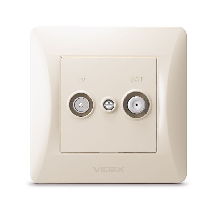 ТВ розетка Videx BINERA TV+SAT конечная кремовая (VF-BNSK2TVSATE-CR) изображение 2