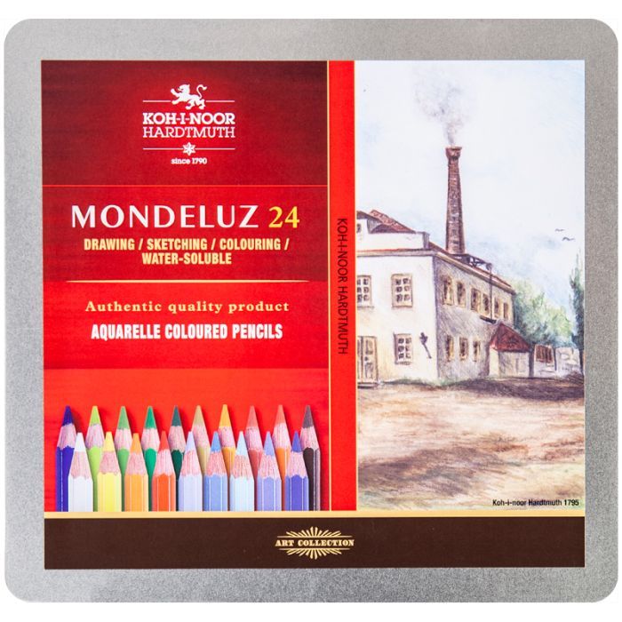 Карандаши цветные Koh-i-Noor Mondeluz Landscape акварел. метал. пенал 24 цветов (3724024013) изображение 2