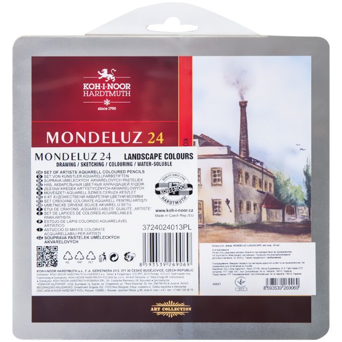 Карандаши цветные Koh-i-Noor Mondeluz Landscape акварел. метал. пенал 24 цветов (3724024013) изображение 5