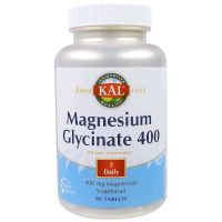 Мінерали KAL Магній гліцинат, Magnesium Glycinate, 400 мг, 90 таблеток (CAL-81109)