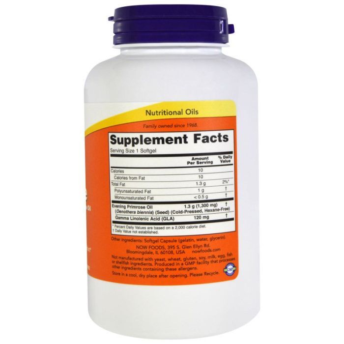 Травы Now Foods Масло Примулы Вечерней 1300mg, 120 желатиновых капсул (NOW-01757) изображение 2