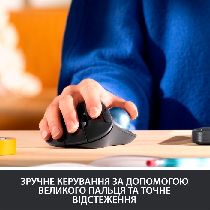 Мишка Logitech Ergo M575 Wireless Trackball Graphite (910-005872) зображення 3