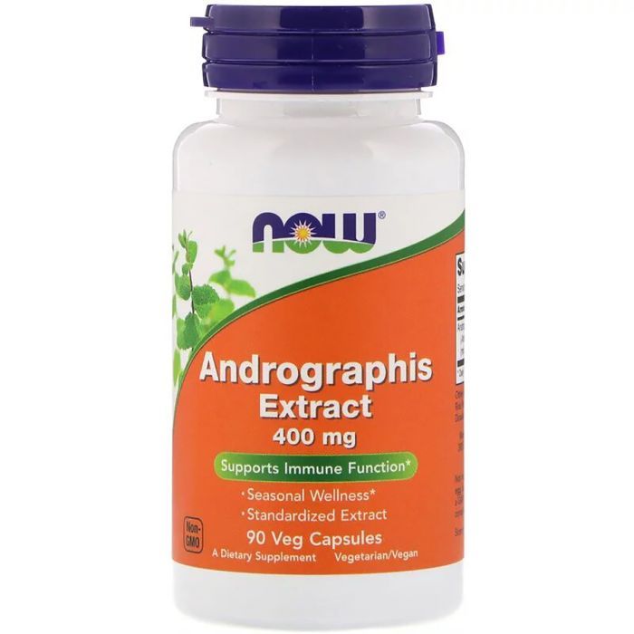 Травы Now Foods Экстракт Андрографиса 400мг, Andrographis Extract, 90 капсу (NOW-04591)