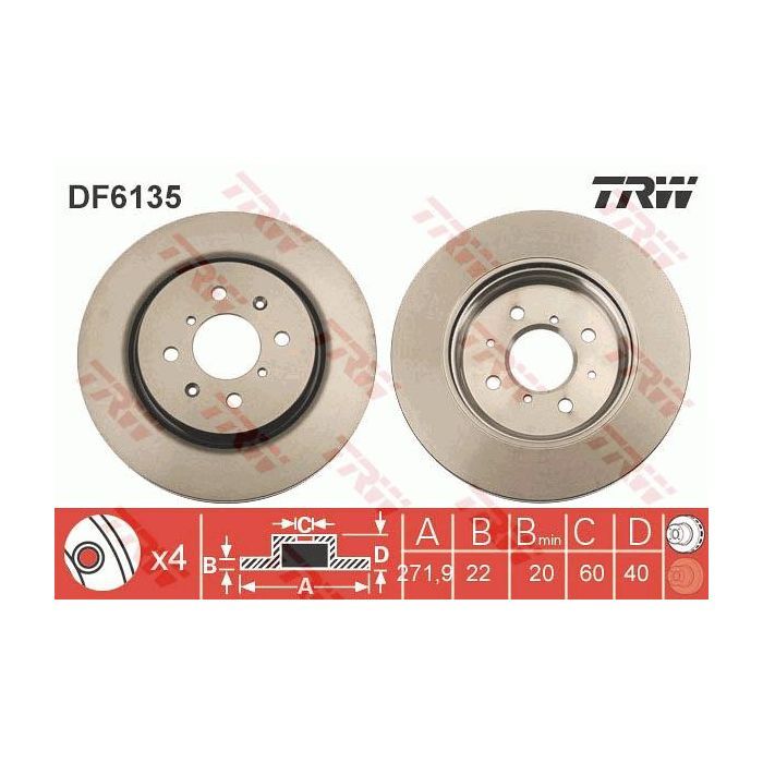 Тормозной диск TRW DF6135