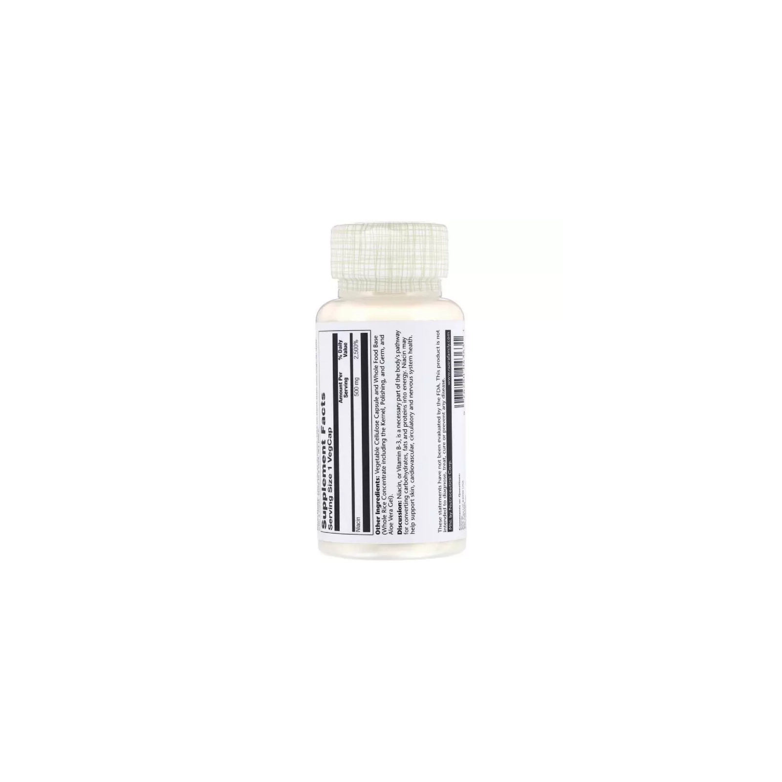 Витамин Solaray Ниацин, 500 Мг, 100 капсул (SOR-04363) изображение 2