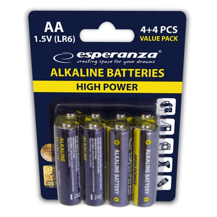 Батарейка Esperanza AA LR6 Alkaline * 8 (EZB103) изображение 2
