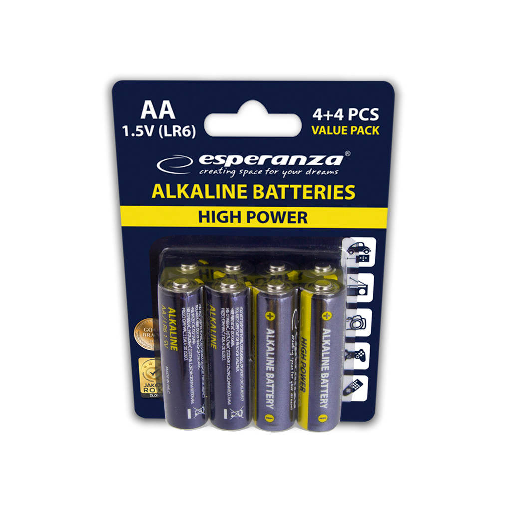 Батарейка Esperanza AA LR6 Alkaline * 8 (EZB103) изображение 2