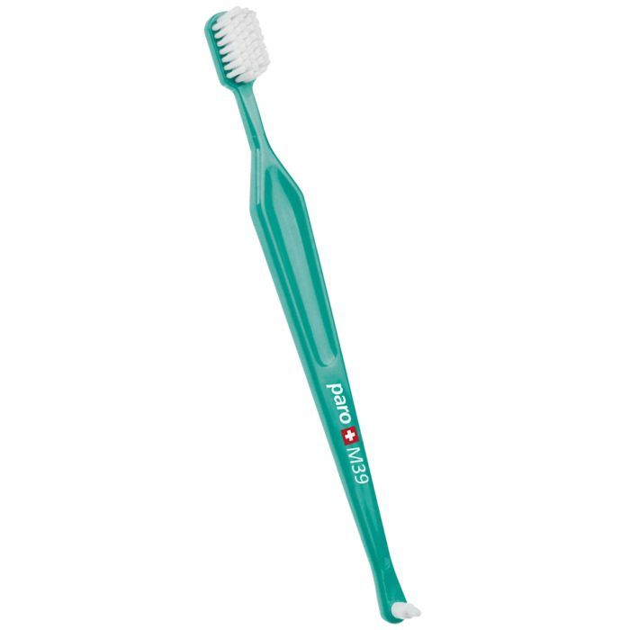 Зубная щетка Paro Swiss M39 средней жесткости голубая (7610458007167-blue)