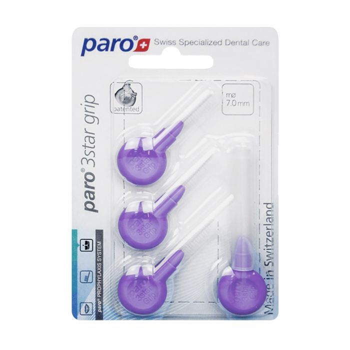 Щетки для межзубных промежутков Paro Swiss 3star grip крупные 7 мм 4 шт. (7610458010952) изображение 2