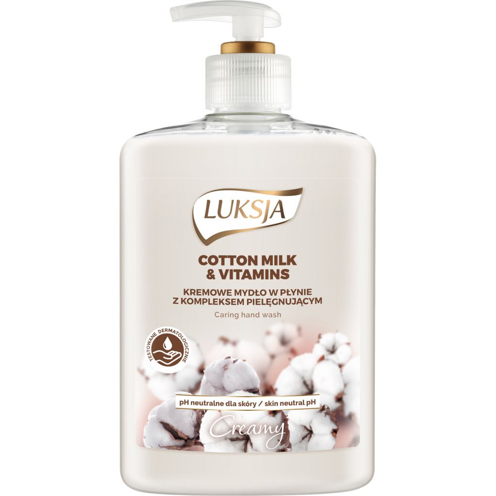 Рідке мило Luksja Creamy Cotton Milk & Provitamin B5 500 мл (5900998007164)