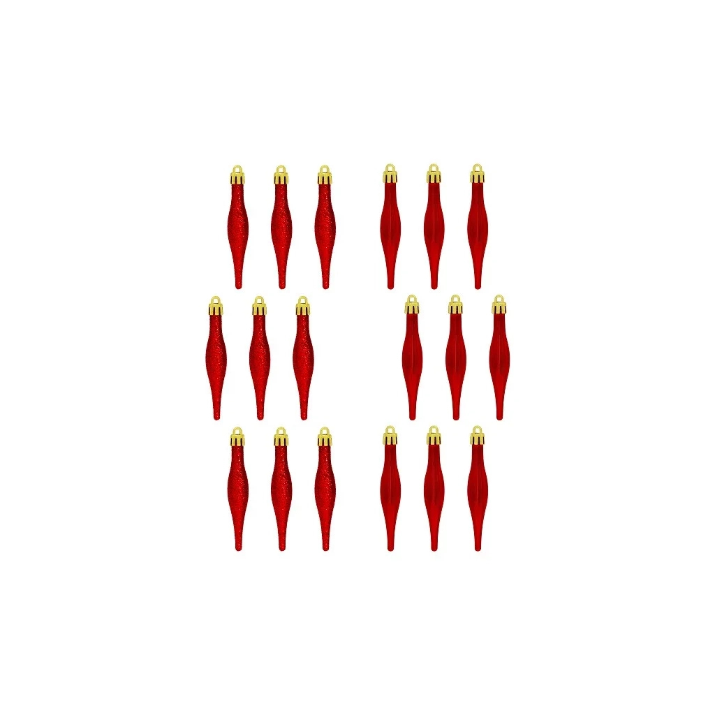 Елочная игрушка Jumi Сосульки 18 шт (9,5 см) красные (5900410690691) изображение 4