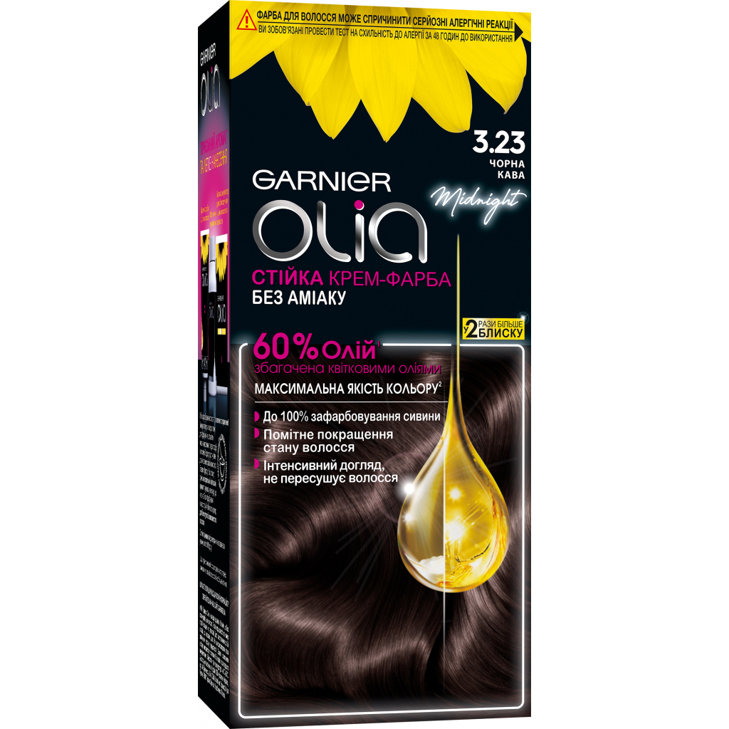 Фарба для волосся Garnier Olia 3.23 Чорна кава 112 мл (3600542404839)