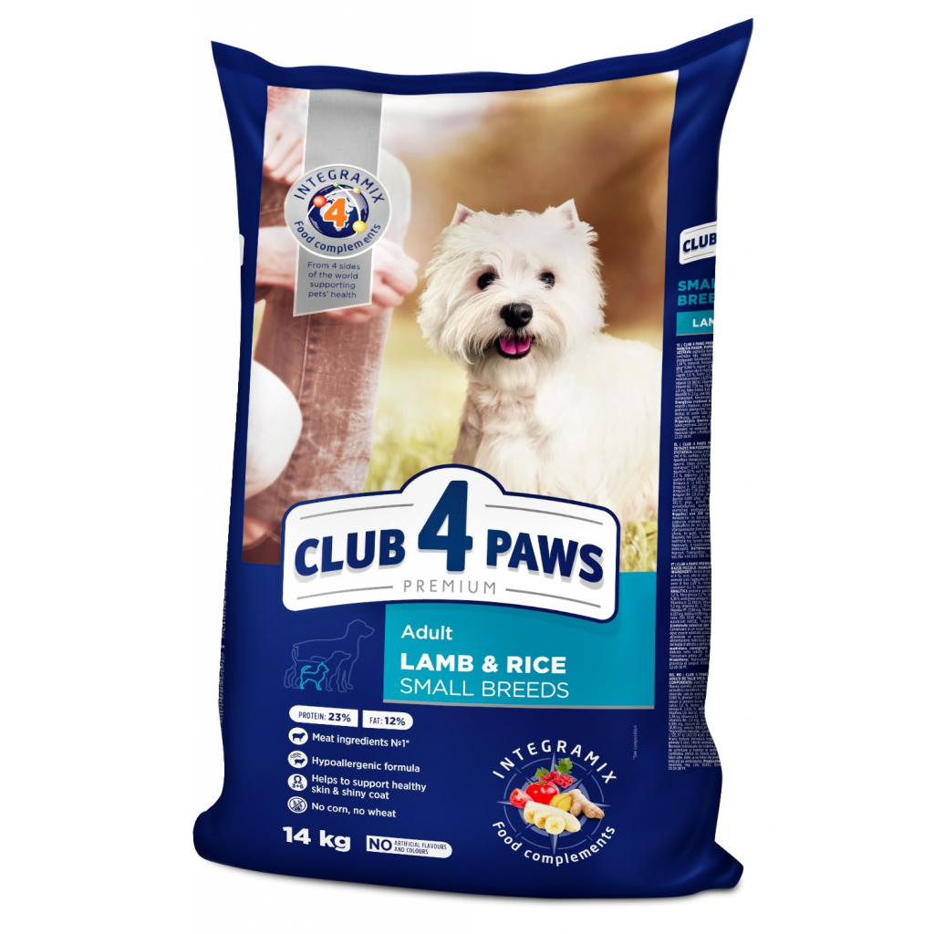 Сухой корм для собак Club 4 Paws Премиум. Для мелких пород – ягненок и рис 900 г (4820083909597)