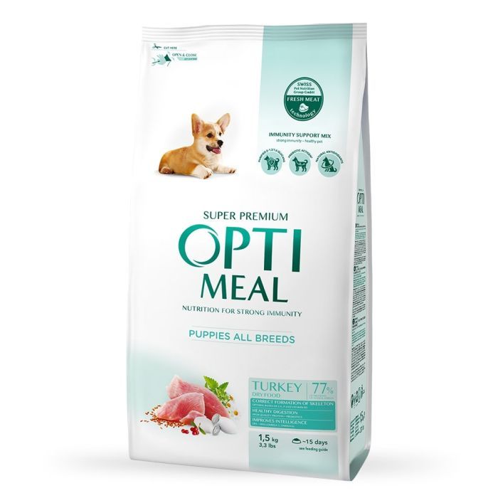 Сухой корм для собак Optimeal для щенков всех пород со вкусом индейки 12 кг (4820083905483)