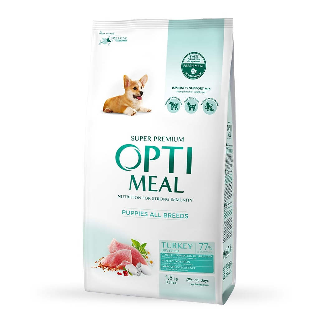 Сухой корм для собак Optimeal для щенков всех пород со вкусом индейки 20 кг (4820083908156)
