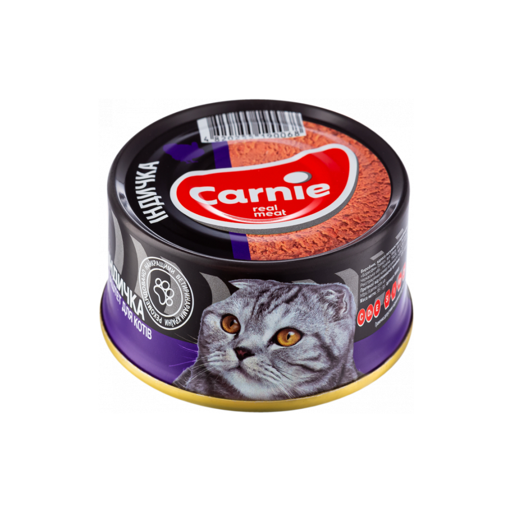 Паштет для котів Carnie м'ясний з індичкою 90 г (4820255190501)