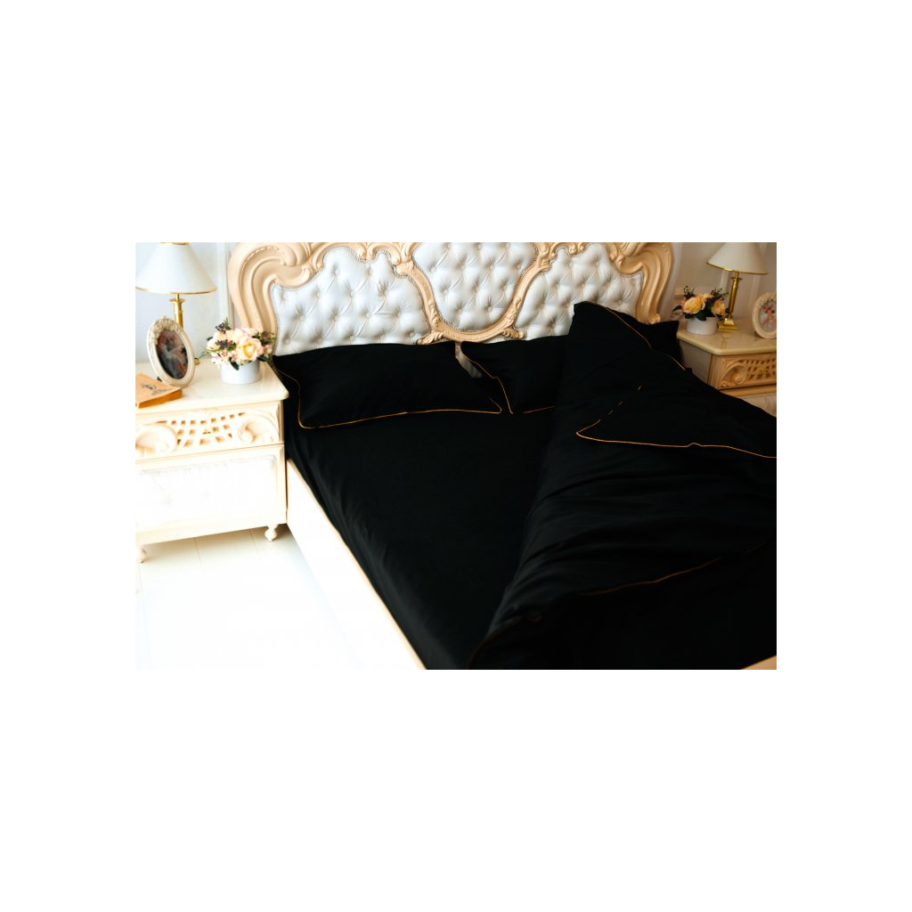 Постельное белье MirSon Сатин Corner Black Pearl 220x240 - King Size (2200001484467)