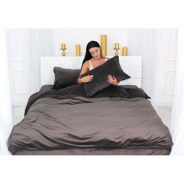 Постільна білизна MirSon Велюр Winter Frost 28-0003 Brown Velvet Полуторний (2200003993585)