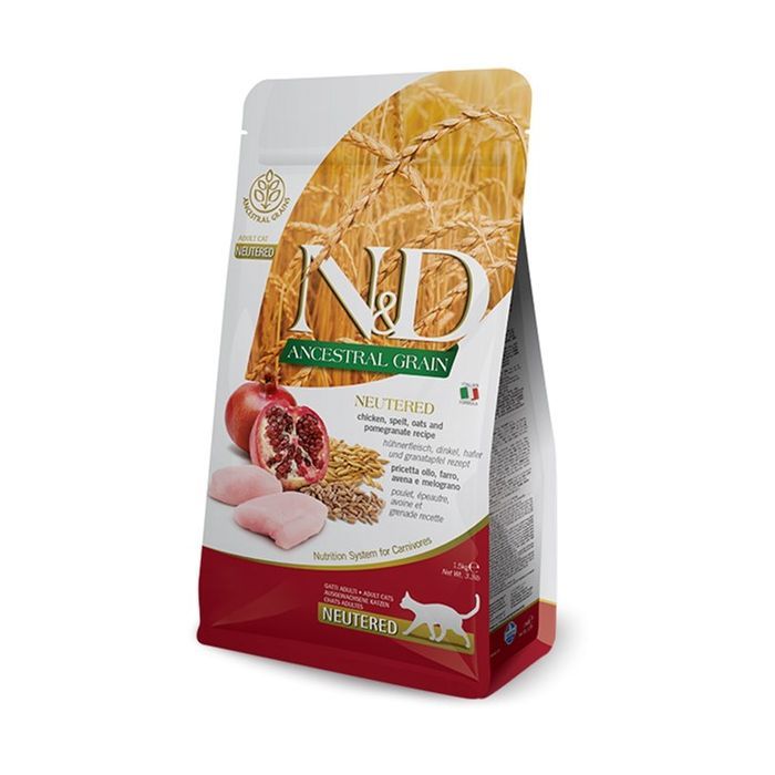 Сухой корм для кошек Farmina LOW GRAIN Sterilised курица, гранат 1.5 кг (8010276030481)
