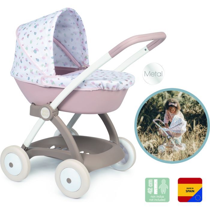 Коляска для кукол Smoby Baby Nurse Модерн Люлька с корзиной Розо (254118) изображение 2