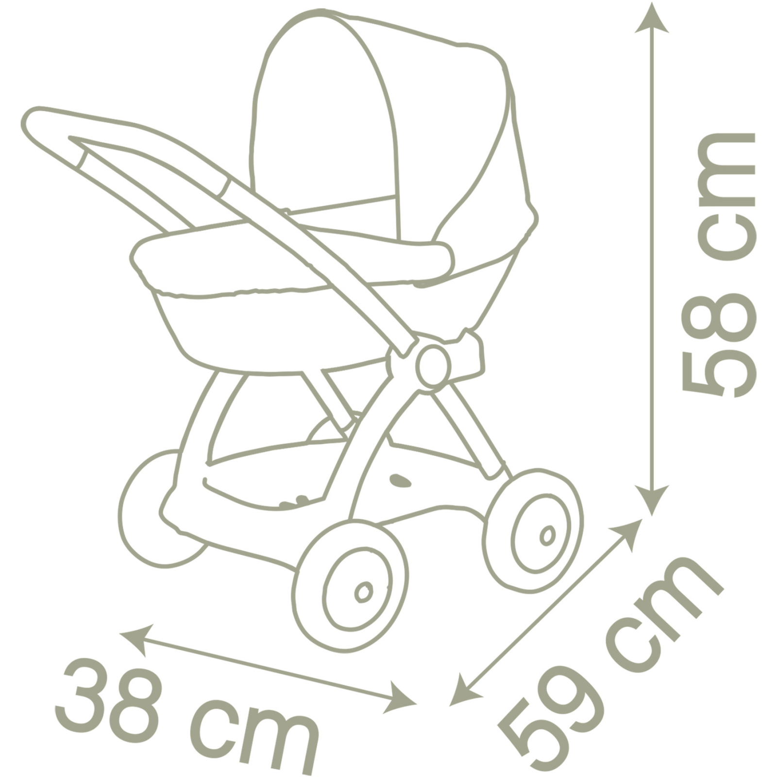Коляска для кукол Smoby Baby Nurse Модерн Люлька с корзиной Розо (254118) изображение 3