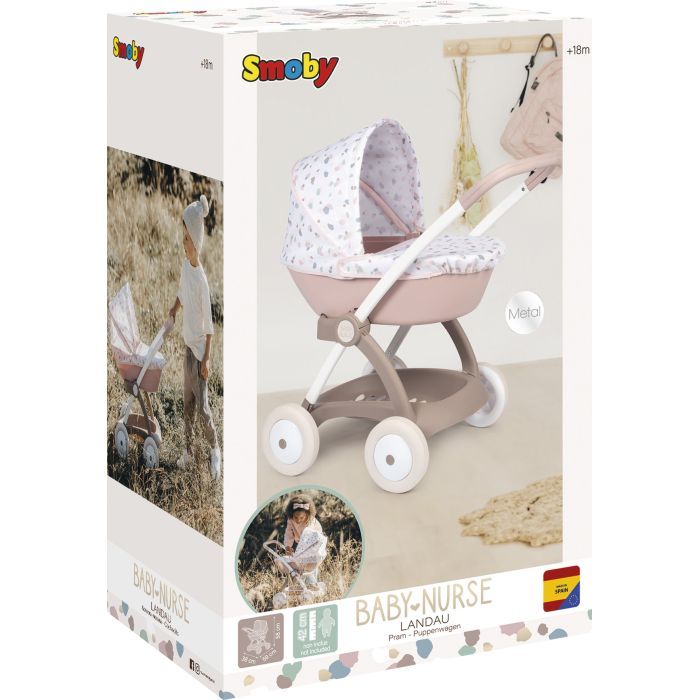 Коляска для кукол Smoby Baby Nurse Модерн Люлька с корзиной Розо (254118) изображение 4